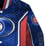 custom chicago cubs power plate blue varsity jacket best selling