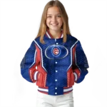 custom chicago cubs power plate blue varsity jacket best selling