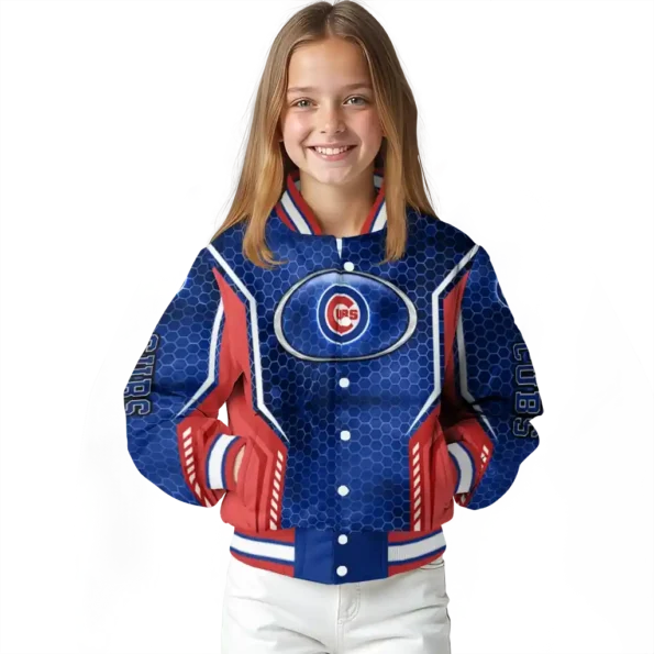 custom chicago cubs power plate blue varsity jacket top rated
