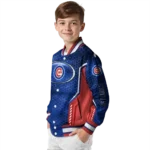custom chicago cubs power plate blue varsity jacket best selling