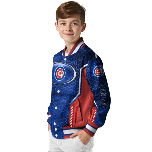 custom chicago cubs power plate blue varsity jacket trendy