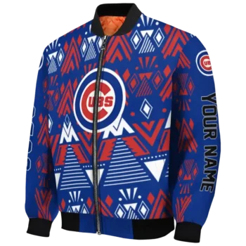 custom chicago cubs pyramid shapes blue bomber jacket best selling