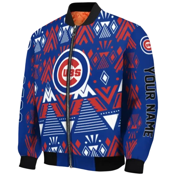 custom chicago cubs pyramid shapes blue bomber jacket best selling
