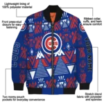 custom chicago cubs pyramid shapes blue bomber jacket best selling