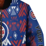 custom chicago cubs pyramid shapes blue bomber jacket best selling