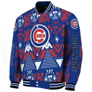 custom chicago cubs pyramid shapes blue varsity jacket best selling