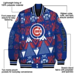 custom chicago cubs pyramid shapes blue varsity jacket best selling