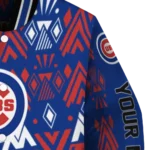 custom chicago cubs pyramid shapes blue varsity jacket best selling