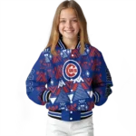 custom chicago cubs pyramid shapes blue varsity jacket best selling