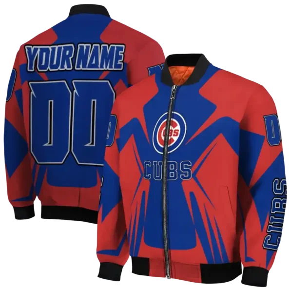 custom chicago cubs spider mark blue red crocs bomber jacket fashion forward