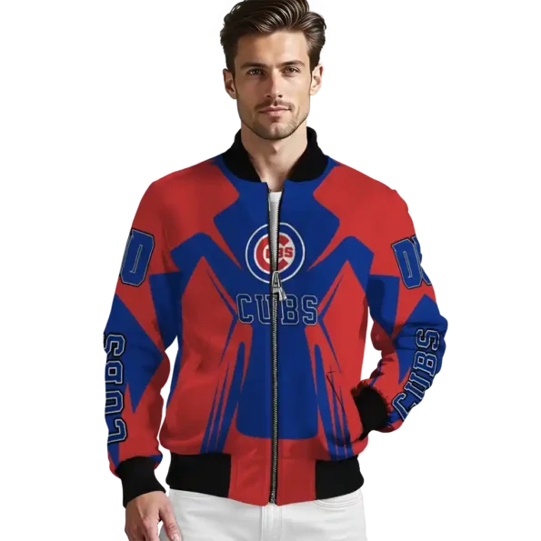 custom chicago cubs spider mark blue red crocs bomber jacket high quality