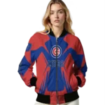 custom chicago cubs spider mark blue red crocs bomber jacket best selling