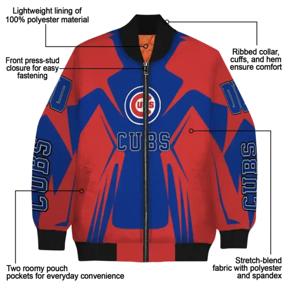 custom chicago cubs spider mark blue red crocs bomber jacket new arrival