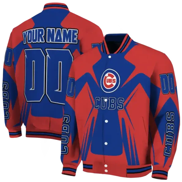 custom chicago cubs spider mark blue red crocs varsity jacket fashion forward