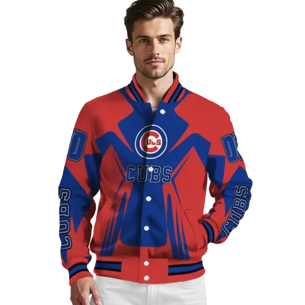 custom chicago cubs spider mark blue red crocs varsity jacket high quality