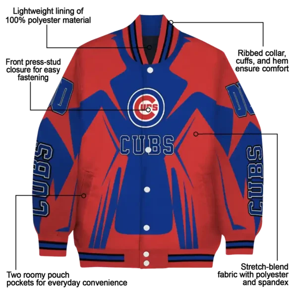 custom chicago cubs spider mark blue red crocs varsity jacket new arrival