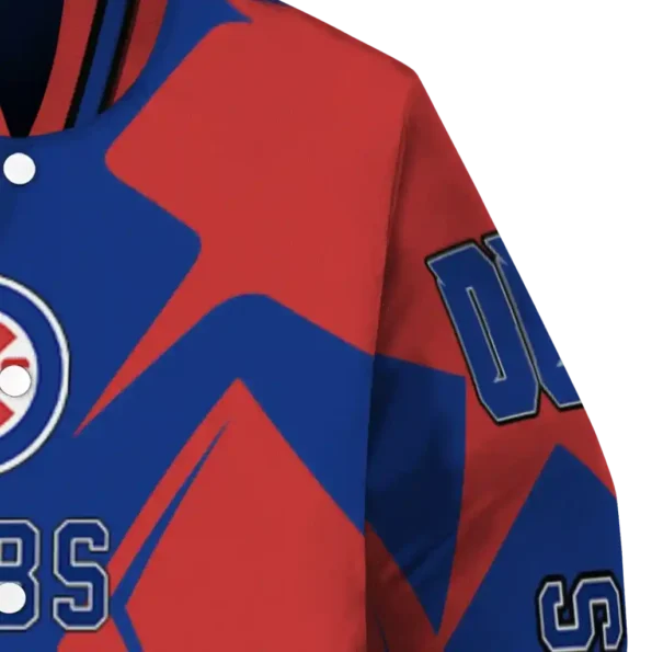 custom chicago cubs spider mark blue red crocs varsity jacket premium grade