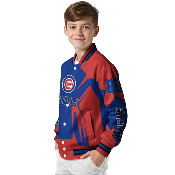 custom chicago cubs spider mark blue red crocs varsity jacket trendy
