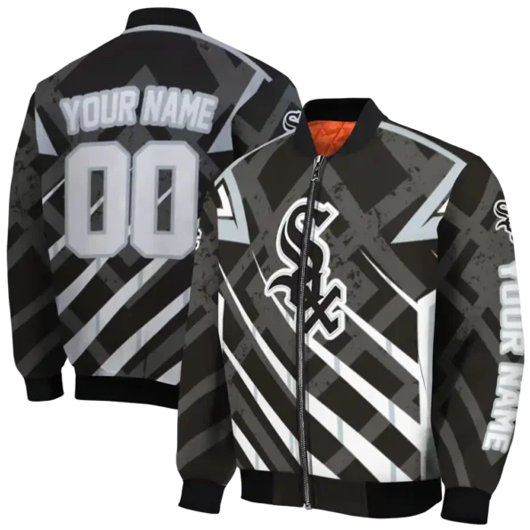 custom chicago white sox chevron angles black bomber jacket fashion forward