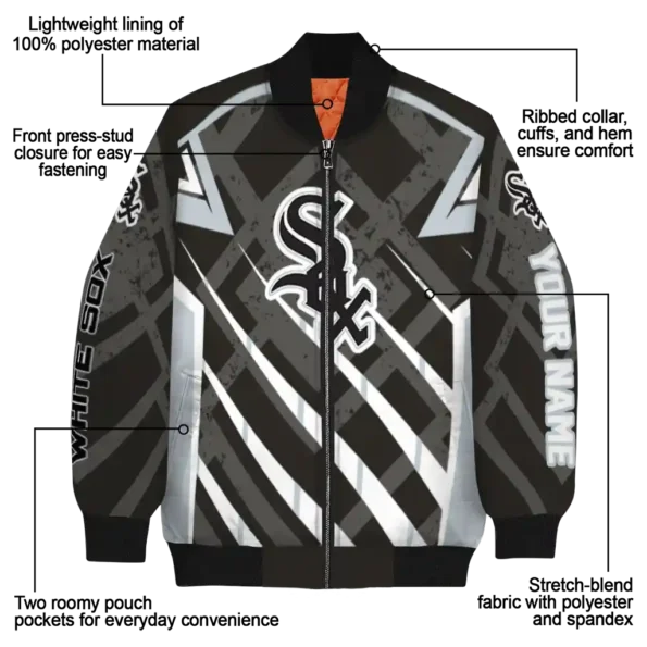 custom chicago white sox chevron angles black bomber jacket new arrival