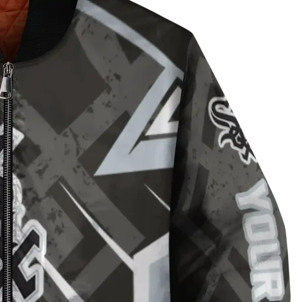 custom chicago white sox chevron angles black bomber jacket premium grade