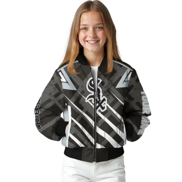 custom chicago white sox chevron angles black bomber jacket top rated