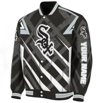 custom chicago white sox chevron angles black varsity jacket best selling