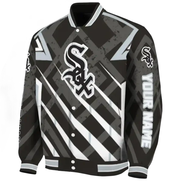 custom chicago white sox chevron angles black varsity jacket best selling