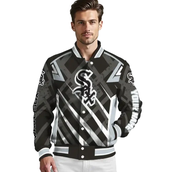 custom chicago white sox chevron angles black varsity jacket high quality