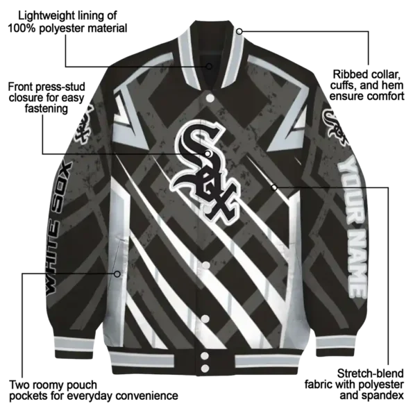 custom chicago white sox chevron angles black varsity jacket new arrival