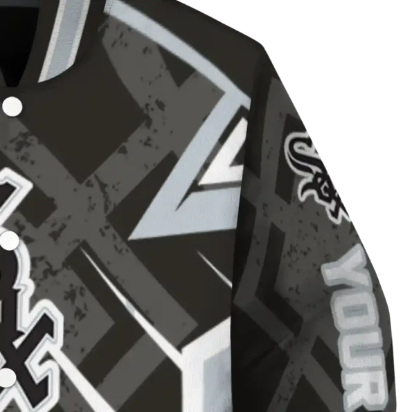 custom chicago white sox chevron angles black varsity jacket premium grade