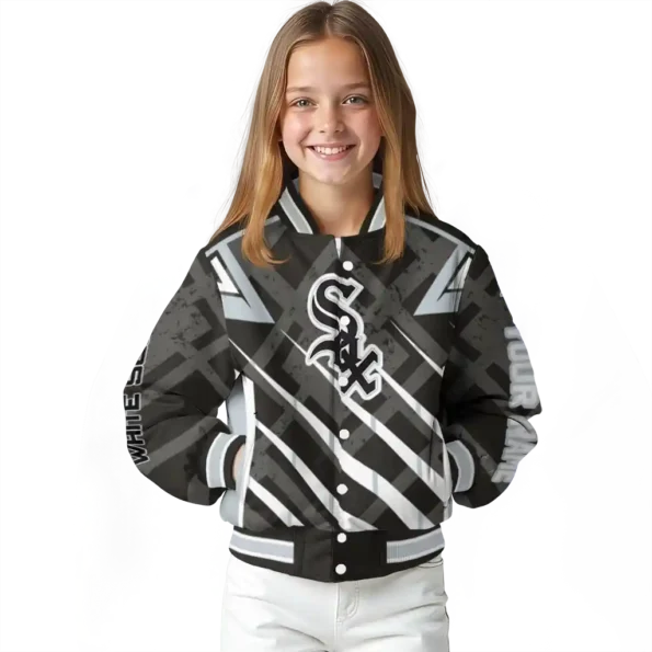 custom chicago white sox chevron angles black varsity jacket top rated