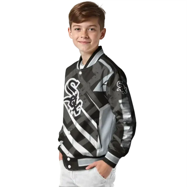 custom chicago white sox chevron angles black varsity jacket trendy