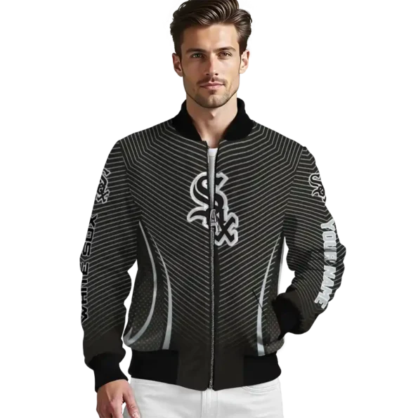 custom chicago white sox chevron arrow black bomber jacket high quality