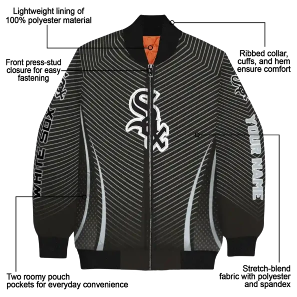 custom chicago white sox chevron arrow black bomber jacket new arrival