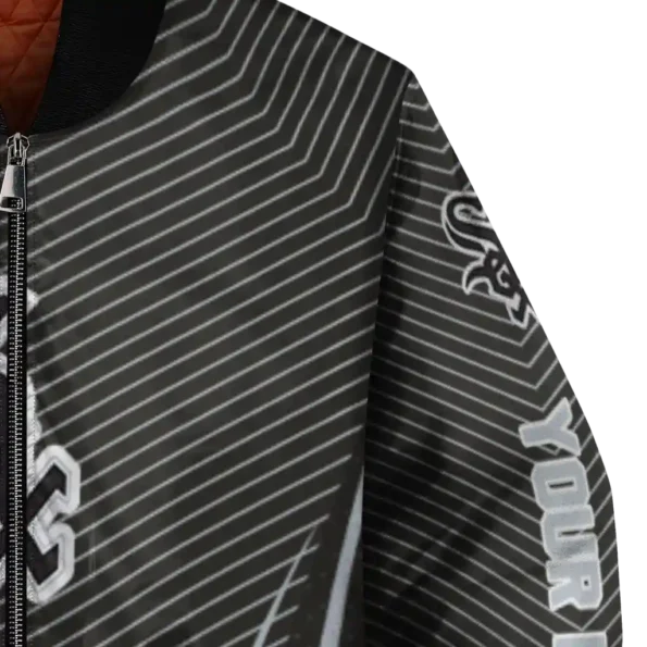 custom chicago white sox chevron arrow black bomber jacket premium grade