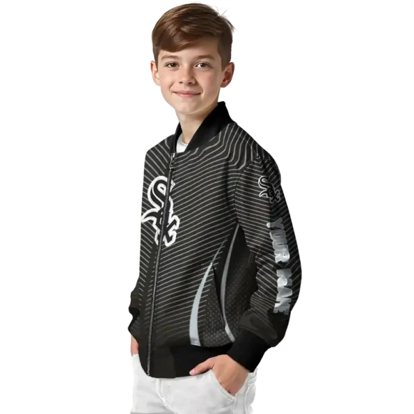 custom chicago white sox chevron arrow black bomber jacket trendy