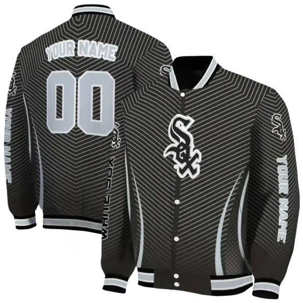 custom chicago white sox chevron arrow black varsity jacket fashion forward