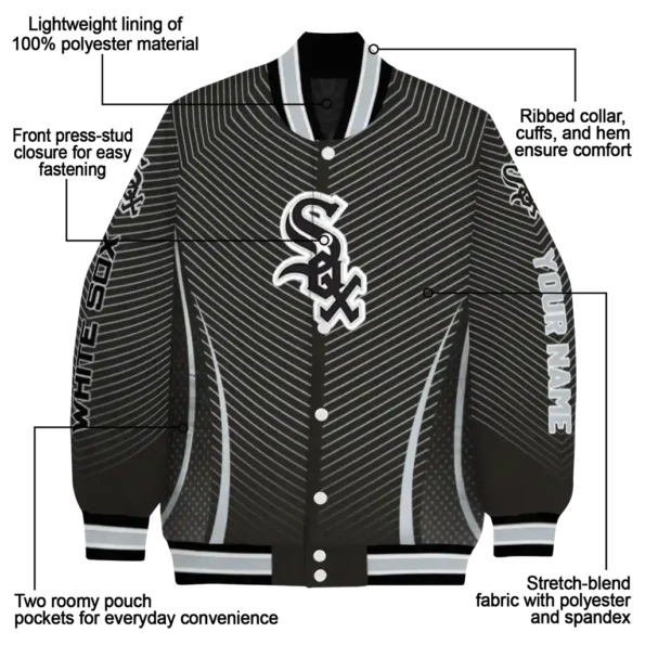 custom chicago white sox chevron arrow black varsity jacket new arrival