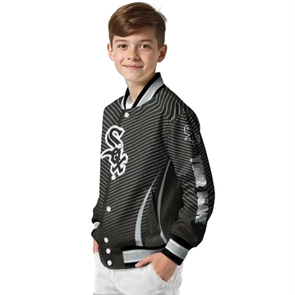 custom chicago white sox chevron arrow black varsity jacket trendy