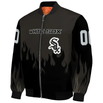 custom chicago white sox flame border black bomber jacket best selling