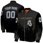 custom chicago white sox flame border black bomber jacket best selling