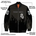 custom chicago white sox flame border black bomber jacket best selling