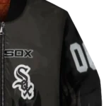 custom chicago white sox flame border black bomber jacket best selling