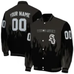 custom chicago white sox flame border black varsity jacket best selling