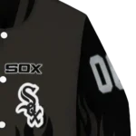 custom chicago white sox flame border black varsity jacket best selling