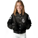 custom chicago white sox flame border black varsity jacket best selling