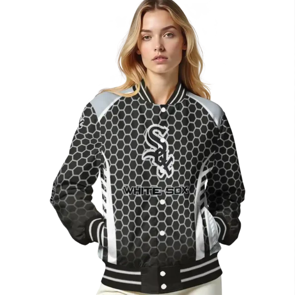 custom chicago white sox hexagon grid black varsity jacket latest model