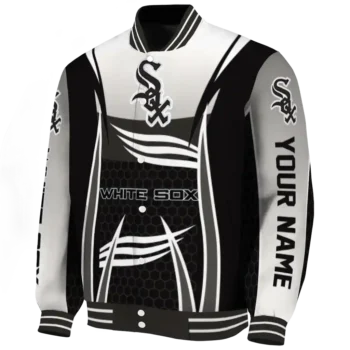 custom chicago white sox mesh effect black varsity jacket best selling