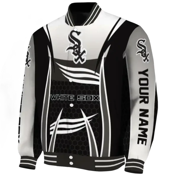 custom chicago white sox mesh effect black varsity jacket best selling
